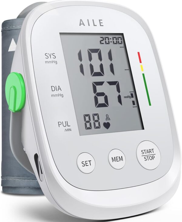 Blood Pressure Monitor,AILE blood pressure machine Upper Arm Large Cuff(8.7"-16.5"Adjustable),automatic high blood pressure cuff for home use,(BP)blood pressure monitor,2*99... Blood Pressure Monitor,AILE blood pressure machine Upper Arm Large Cuff(8.7"-16.5"Adjustable),automatic high blood pressure cuff for home use,(BP)blood pressure monitor,2*99...