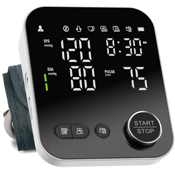 Blood Pressure Monitor Upper Arm Monitors for Home Use Adjustable 8.7"-16.5" Cuff LED Display 2x120 Memory Intelligent Voice Portable Machine with Storage Bag