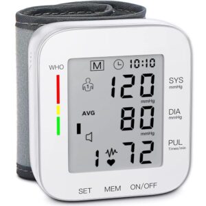 MMIZOO Wrist Blood Pressure Monitor Large LCD Display BP Machine Adjustable Cuff 5.31-7.68 inch Automatic 99x2 Sets Memory with Carrying Case for Home Use (W1681) MMIZOO Wrist Blood Pressure Monitor Large LCD Display BP Machine Adjustable Cuff 5.31-7.68 inch Automatic 99x2 Sets Memory with Carrying Case for Home Use (W1681)