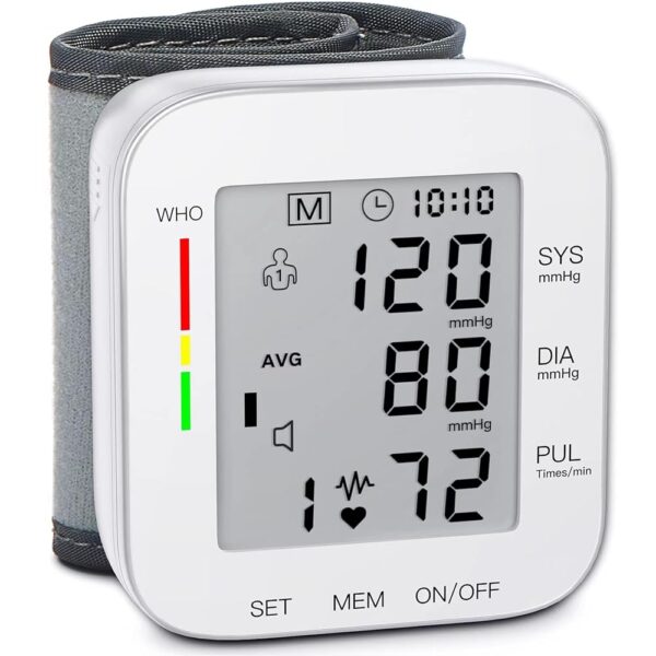 MMIZOO Wrist Blood Pressure Monitor Large LCD Display BP Machine Adjustable Cuff 5.31-7.68 inch Automatic 99x2 Sets Memory with Carrying Case for Home Use (W1681) MMIZOO Wrist Blood Pressure Monitor Large LCD Display BP Machine Adjustable Cuff 5.31-7.68 inch Automatic 99x2 Sets Memory with Carrying Case for Home Use (W1681)