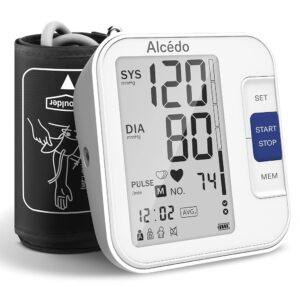 Alcedo Blood Pressure Monitor for Home Use, Automatic Digital BP Machine with Large Cuff for Upper Arm, LCD Screen, 2x120 Memory, Talking Function Alcedo Blood Pressure Monitor for Home Use, Automatic Digital BP Machine with Large Cuff for Upper Arm, LCD Screen, 2x120 Memory, Talking Function