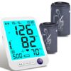 Blood Pressure Monitor-Automatic Blood Pressure Machine XL Cuff for Big Arms 13-21”-Medium/Large Cuff 9"-17" Extra Large Backlit LCD Two User 1000 Mem (Blue