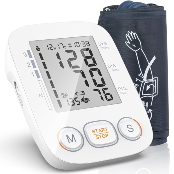 Blood Pressure Monitor for Home Use, Upper Arm Blood Pressure Machine with Large Cuff, Blood Pressure Machine, Adjustable Arm Cuff 8.7"-16.5",Large Display, 2 * 500 Readings Memory