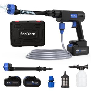 Cordless Pressure Washer,1200PSI Portable Pressure Washer with 2 Rechargeable 20000mAH Battery Power Washer,6 Modes Ajustable Light Duty Tools 6-in-1 Nozzle for... Cordless Pressure Washer,1200PSI Portable Pressure Washer with 2 Rechargeable 20000mAH Battery Power Washer,6 Modes Ajustable Light Duty Tools 6-in-1 Nozzle for...