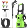 Electric Pressure Washer,Foam Cannon,4 Quick Connect Pressure Nozzles,Power Washer 3000 PSI 2.4 GPM, High Pressure Cleaning Machine for Cars/Fences/Driveways/Patios/Home (Green) Electric Pressure Washer,Foam Cannon,4 Quick Connect Pressure Nozzles,Power Washer 3000 PSI 2.4 GPM, High Pressure Cleaning Machine for Cars/Fences/Driveways/Patios/Home (Green)