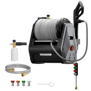 Giraffe Tools Grandfalls Pressure Washer Plus+, Electric Wall Mount Power Washer with 100FT Ultra-Soft Pressure Hoses, 2400PSI, 2.0GPM, 4 Nozzles, Foam Cannon for Cars/Patios,... Giraffe Tools Grandfalls Pressure Washer Plus+, Electric Wall Mount Power Washer with 100FT Ultra-Soft Pressure Hoses, 2400PSI, 2.0GPM, 4 Nozzles, Foam Cannon for Cars/Patios,...
