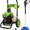 Greenworks 2300 PSI TruBrushless (2.3 GPM) Electric Pressure Washer, 25’ Hose, Quick Connect Wand, 15, 24, 40 Degree Soap and Turbo Nozzle