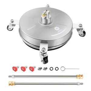 janz 14" Pressure Washer Surface Cleaner with 4 Wheels, Stainless Steel Housing, 1/4" Quick Plug, 2 Extension Wands, 2 Replacement Nozzles and 3 Spray Nozzles, 4000 PSI janz 14" Pressure Washer Surface Cleaner with 4 Wheels, Stainless Steel Housing, 1/4" Quick Plug, 2 Extension Wands, 2 Replacement Nozzles and 3 Spray Nozzles, 4000 PSI