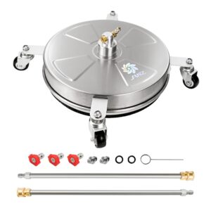 JANZ 16" Pressure Washer Surface Cleaner with 4 Wheels, Stainless Steel Housing, 1/4" Quick Plug, 2 Extension Wand Attachments, 2 Replacement Nozzles and 3 Spray Nozzles, 4000 PSI JANZ 16" Pressure Washer Surface Cleaner with 4 Wheels, Stainless Steel Housing, 1/4" Quick Plug, 2 Extension Wand Attachments, 2 Replacement Nozzles and 3 Spray Nozzles, 4000 PSI