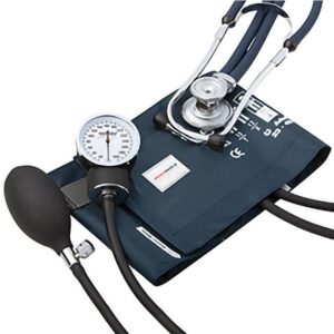 McKesson Premium Aneroid Sphygmomanometer and Stethoscope Combo Kit - Blood Pressure Gauge/Cuff, Sprague Rappaport Stethoscope, Navy Blue- Size 11, 23-40 cm, 22 in Tube, 1 Count McKesson Premium Aneroid Sphygmomanometer and Stethoscope Combo Kit - Blood Pressure Gauge/Cuff, Sprague Rappaport Stethoscope, Navy Blue- Size 11, 23-40 cm, 22 in Tube, 1 Count
