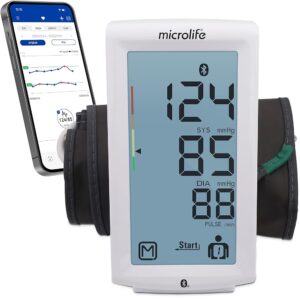Microlife Series 800 Smart Upper Arm Blood Pressure Monitor for 2 Users, Wide Range Cuff Fits Standard to Large Adult Arms, Bluetooth Connect to Health App (iOS and Android...