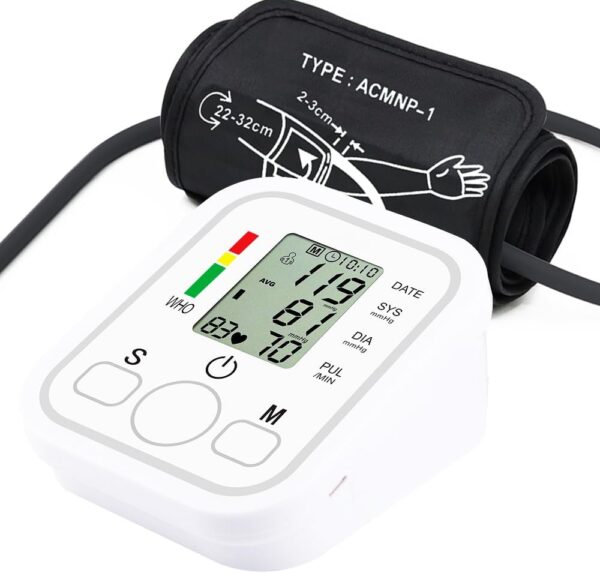 New Blood Pressure Monitor Upper Arm BP Machine for Home Use BP Cuff,White