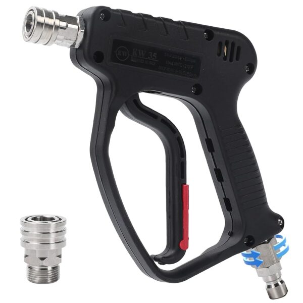 Pressure Washer Short Gun, 5000 PSI/10.5 GPM High Power Washer Spray Gun with 3/8'' Swivel Quick and M22-14mm Connect for Foam Cannon Car Wash