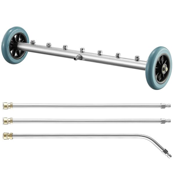 RIDGE WASHER Pressure Washer Undercarriage Cleaner, 24 Inch Undercarriage Car Washer, Under Car Pressure Washer Attachment with 3 Pcs Extension Wand, 4000 PSI