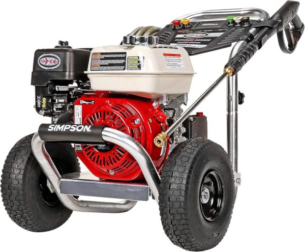 SIMPSON Cleaning ALH3425 Aluminum Series 3600 PSI Gas Pressure Washer, 2.5 GPM, Honda GX200 Engine, Includes Spray Gun and Extension Wand, 5 QC Nozzle Tips, 5/16-inch x 35-foot... SIMPSON Cleaning ALH3425 Aluminum Series 3600 PSI Gas Pressure Washer, 2.5 GPM, Honda GX200 Engine, Includes Spray Gun and Extension Wand, 5 QC Nozzle Tips, 5/16-inch x 35-foot...