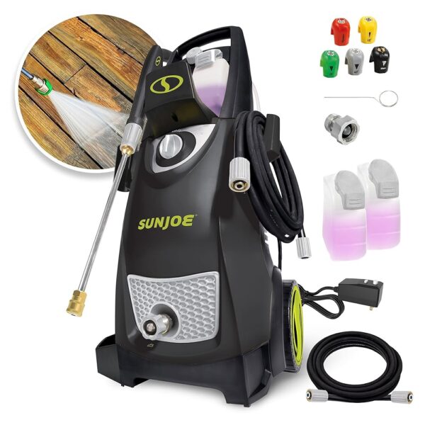 Sun Joe Electric Pressure Power Washer, 2030 PSI, 1.2 GPM, Dual Soap Tanks, SPX3000, Black Sun Joe Electric Pressure Power Washer, 2030 PSI, 1.2 GPM, Dual Soap Tanks, SPX3000, Black