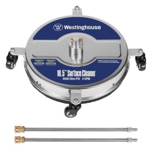 Westinghouse Universal 16.5” Pressure Washer Surface Cleaner Attachment - Stainless Steel - 4000 Max PSI, 1/4” Connector - for Gas and Electric Pressure Washers