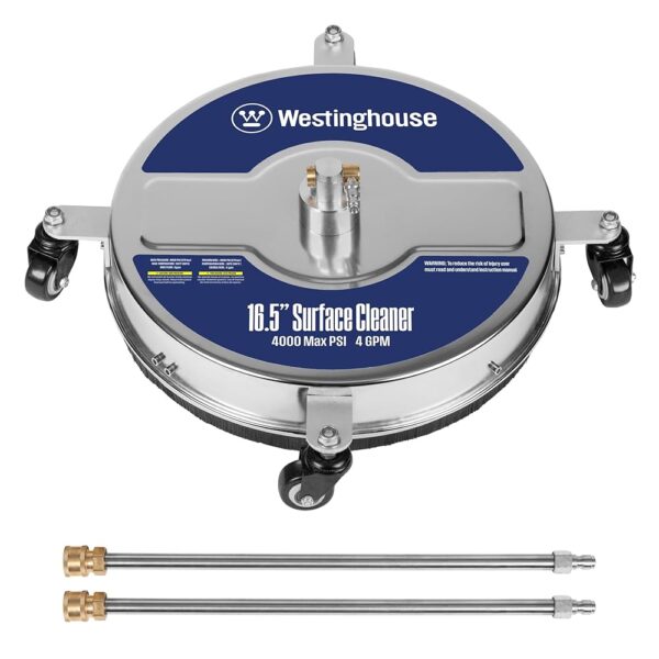 Westinghouse Universal 16.5” Pressure Washer Surface Cleaner Attachment - Stainless Steel - 4000 Max PSI, 1/4” Connector - for Gas and Electric Pressure Washers