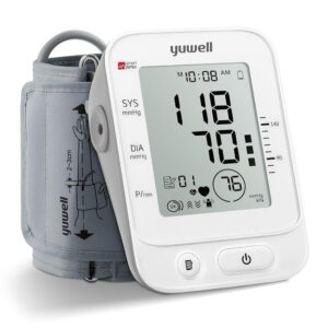 yuwell Blood Pressure Monitor, Large Upper Arm Blood Pressure Cuff, Digital Blood Pressure Machine for Home Use, Large Display, Stores 99 Readings, Voice Broadcasting with Power...