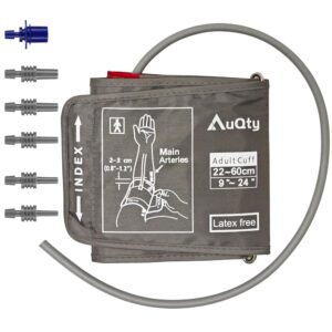 9-24 Inches (22-60cm) XXL Blood Pressure Cuff with 6 Connectors, Extra Large BP Replacement Cuff Compatible All Automatic Blood Pressure Monitors, for Normal and Big Arms (BP...