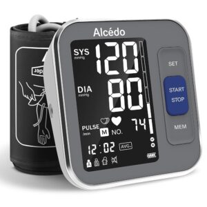 Alcedo Blood Pressure Monitor for Home Use, Automatic Digital BP Machine with Large Cuff for Upper Arm (Black Backlit Screen) Alcedo Blood Pressure Monitor for Home Use, Automatic Digital BP Machine with Large Cuff for Upper Arm (Black Backlit Screen)