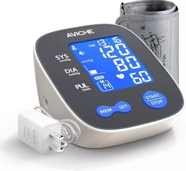 Automatic Digital Arm Blood Pressure Monitor | Large Backlight LCD Display | Talking Pulse Rate 22-42cm BP Cuff Machine | Include Plug