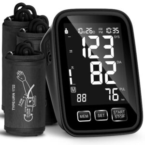Blood Pressure Machine for Home Use - 3 Size Cuffs, Small 7"-9", Medium/Large 9"-17" and XL Extra Large 13"-21", Accurate Digital Automatic Upper Arm BP Monitor, Large Backlit...