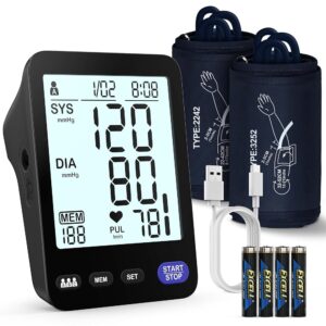 Blood Pressure Machine for Home Use, 9"-17" & 13"-21", 2 Size Cuffs Included, Medium/Large & Extra Large XL BP Cuff, Accurate Automatic Digital Upper Arm BP Monitor, 5" Display,...