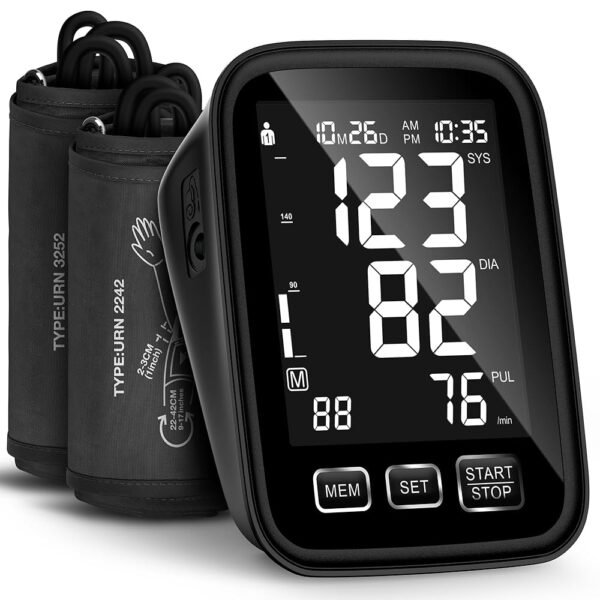 Blood Pressure Machine for Home Use - 9"-17" M/L & 13"-21" XL Cuffs, 2 Size Cuffs Medium/Large and Extra Large, Accurate Digital Automatic Upper Arm BP Monitor, Large Backlit...