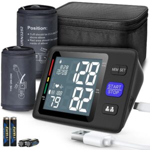 Blood Pressure Machine Upper Arm, 2 Size Cuffs M/L and XL, Medium/Large 9"-17" and Extra Large XL 13"-21", Accurate Automatic Digital BP Monitor, Large Backlit LCD, 2-User 1000...