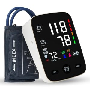 Blood Pressure Monitor, Automatic Upper Arm Blood Pressure Machine for Home Use with Adjustable Large Cuff 5 Inch LED Backlit Display for Heart Rate Detection