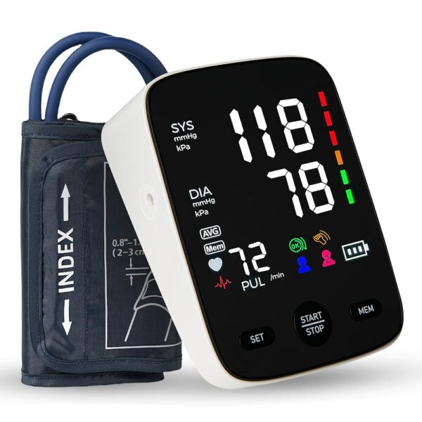 Blood Pressure Monitor, Automatic Upper Arm Blood Pressure Machine for Home Use with Adjustable Large Cuff 5 Inch LED Backlit Display for Heart Rate Detection Blood Pressure Monitor, Automatic Upper Arm Blood Pressure Machine for Home Use with Adjustable Large Cuff 5 Inch LED Backlit Display for Heart Rate Detection