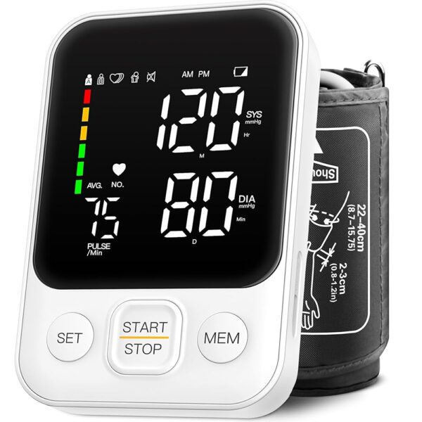 Blood Pressure Monitor Automatic Upper Arm Machine Accurate Adjustable Digital BP Cuff Kit Led Backlit Display 2 Users 240 Sets Memory Includes Storage Bag White Blood Pressure Monitor Automatic Upper Arm Machine Accurate Adjustable Digital BP Cuff Kit Led Backlit Display 2 Users 240 Sets Memory Includes Storage Bag White