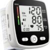 Blood Pressure Monitor Automatic Wrist Cuff Machine Carrying Case for Home Use 90 Readings Memory 2 User & Large Display, Black CK-W355
