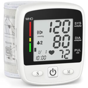 Blood Pressure Monitor Digital Wrist BP Machine Automatic Adjustable Cuff ( 5.3 to 7.7 in) with 2 Users 180 Memory Voice Broadcast Large LCD Display USB Charging Cable Carrying... Blood Pressure Monitor Digital Wrist BP Machine Automatic Adjustable Cuff ( 5.3 to 7.7 in) with 2 Users 180 Memory Voice Broadcast Large LCD Display USB Charging Cable Carrying...