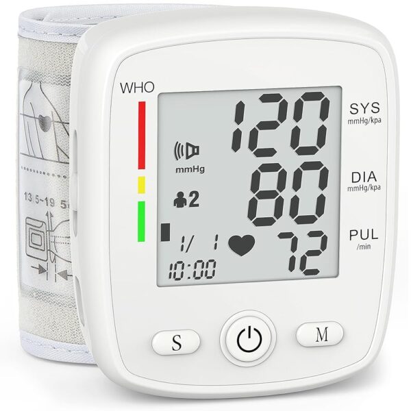 Blood Pressure Monitor Digital Wrist BP Machine Automatic BP Cuff with 2 Users 180 Memory Voice Large LCD Display Adjustable Cuff USB Charging Carrying Case Blood Pressure Monitor Digital Wrist BP Machine Automatic BP Cuff with 2 Users 180 Memory Voice Large LCD Display Adjustable Cuff USB Charging Carrying Case