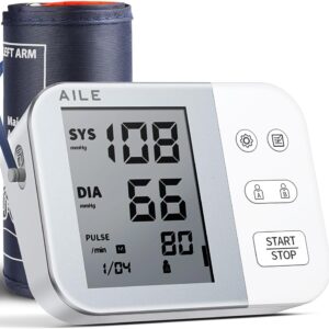 Blood Pressure Monitor for Home use：AILE 111 Blood Pressure Machine, Accurate and Reliable Upper Arm BP Monitor with Large Cuff (9-20.5"), Voice Broadcast, 2x99 Memory, and...