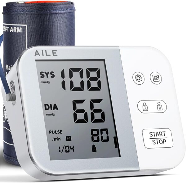Blood Pressure Monitor for Home use：AILE 111 Blood Pressure Machine, Accurate and Reliable Upper Arm BP Monitor with Large Cuff (9-20.5"), Voice Broadcast, 2x99 Memory, and...