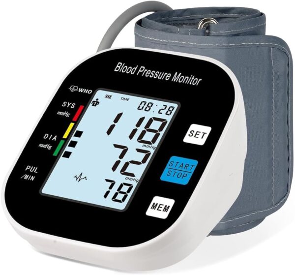 Blood Pressure Monitor for Home Use - Automatic BP Machine with Large Backlit Display High Accuracy for 2 Users Arm Cuff & Storage Bag (Black) Blood Pressure Monitor for Home Use - Automatic BP Machine with Large Backlit Display High Accuracy for 2 Users Arm Cuff & Storage Bag (Black)