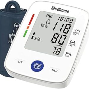 Blood Pressure Monitor for Home Use Upper Arm,Medhome Blood Pressure Machine Upper Arm Large Cuff(8.7"-16.5" Adjustable),Automatic high Blood Pressure Cuff,Easy to use,2 * 120...