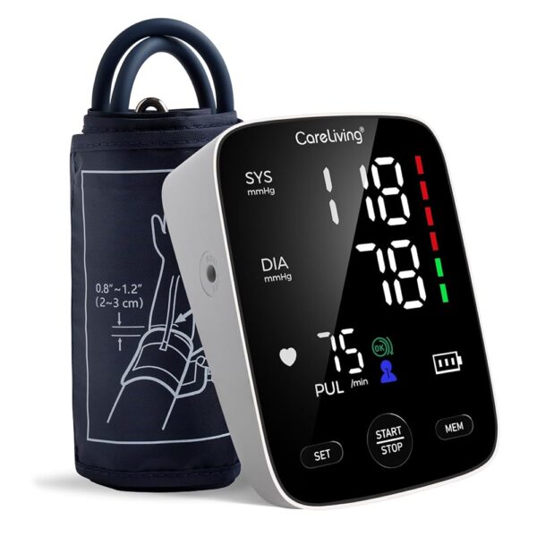 Blood Pressure Monitor, Upper Arm Blood Pressure Monitors for Home Use, 2x199 Readings Memory, Adjustable Arm Cuff 8.7"-16.5", Large Display with LED Background, Light Storage Bag