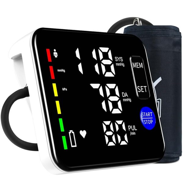 Blood Pressure Monitor Upper Arm Blood Pressure Monitors for Home Use Large Screen Rechargeable Bp Machine with 8.7"-16.5" Bp Cuff, 2x120 Memory, Voice Broadcast, Built-in...