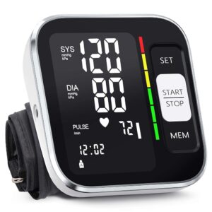 Blood Pressure Monitor Upper Arm Digital Machine for Home Use with Voice Backlit Display 2 x 120 Reading 8.7"-15.7" Blood Pressure Cuff with Storage Bag