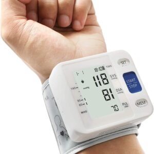 Blood Pressure Monitor - Wrist Accurate Automatic High Blood Pressure Monitors Portable LCD Screen Irregular Heartbeat Monitor with Storage Case and Adjustable Cuff Powered by...