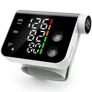 Blood Pressure Monitor Wrist Automatic Digital Machine LED Large Screen Display for Home Use 2 Users*120 Memory with Portable Storage Bag
