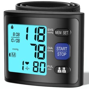 Blood Pressure Monitor Wrist Blood Pressure Cuff Automatic BP Machine with Backlit Display, 2x90 Memory, Voice Broadcast, Measurable Board Carrying Case and AAA Battery Bp... Blood Pressure Monitor Wrist Blood Pressure Cuff Automatic BP Machine with Backlit Display, 2x90 Memory, Voice Broadcast, Measurable Board Carrying Case and AAA Battery Bp...