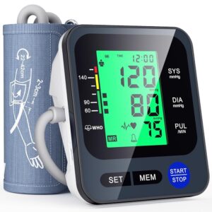Blood Pressure Monitors for Home Use, Digital Blood Pressure Machine with 3-Color Backlit Hypertension Display, Upper Arm Large Cuff (8.7"-16.5" Adjustable) 2x99 Memory,Easy to... Blood Pressure Monitors for Home Use, Digital Blood Pressure Machine with 3-Color Backlit Hypertension Display, Upper Arm Large Cuff (8.7"-16.5" Adjustable) 2x99 Memory,Easy to...