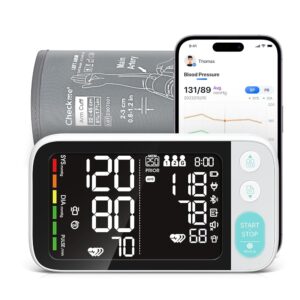 Checkme Blutooth Blood Pressure Monitors for Home Use, Blood Pressure Machine with Dual-Display, Extra-Large Adult Cuff, 500 Readings, Voice Broadcast - Automatic BP Monitor...