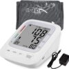 Electronic Blood Pressure Monitor, Upper Arm Automatic Digital BP Monitor Large Cuff, 2 Users 180 Memory Large Display, Irregular Heart Rate Indication, with DC Adapter for Home...