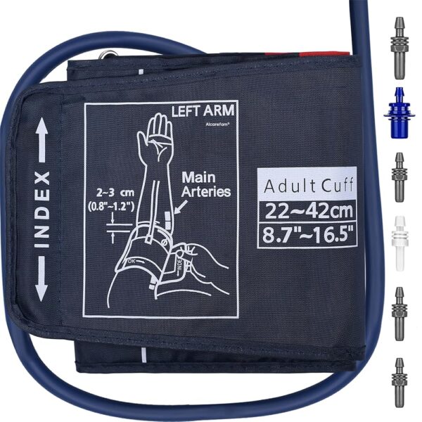 Large Blood Pressure Cuff, 8.7”-16.5” (22-42CM) BP Cuff Compatible with Omron BP Monitor, Replacement Cuff for Adult Big Arms, 6 Connectors Large Blood Pressure Cuff, 8.7”-16.5” (22-42CM) BP Cuff Compatible with Omron BP Monitor, Replacement Cuff for Adult Big Arms, 6 Connectors